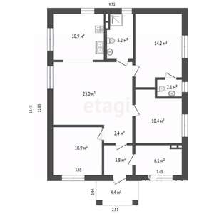 Дом 93м², 1-этажный, участок 12 сот.