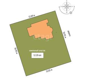 Дом 221м², 2-этажный, участок 12 сот.