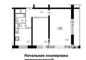 2-к квартира, на длительный срок, 54м2, 5/5 этаж