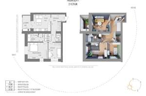 2-к квартира, вторичка, 69м2, 9/9 этаж