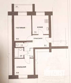 2-к квартира, вторичка, 52м2, 4/5 этаж