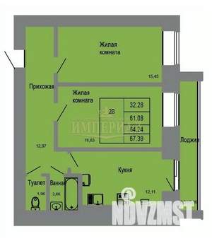 2-к квартира, строящийся дом, 66м2, 2/9 этаж