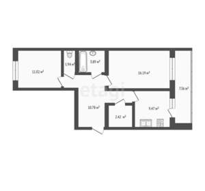 2-к квартира, вторичка, 61м2, 5/10 этаж