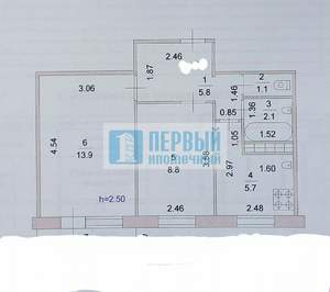 2-к квартира, вторичка, 37м2, 1/5 этаж