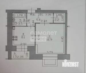 1-к квартира, вторичка, 36м2, 1/9 этаж