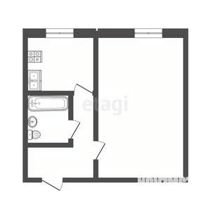 1-к квартира, вторичка, 30м2, 1/5 этаж