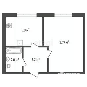1-к квартира, вторичка, 23м2, 5/5 этаж