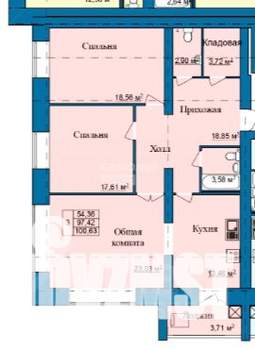 3-к квартира, вторичка, 103м2, 9/10 этаж