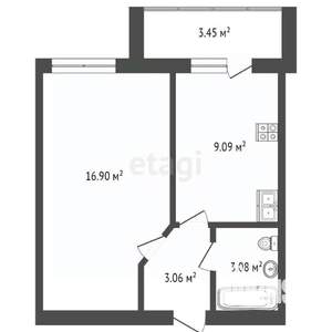 1-к квартира, вторичка, 36м2, 8/9 этаж