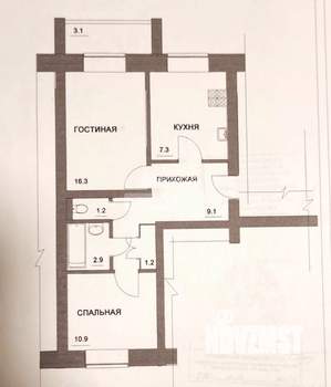 2-к квартира, вторичка, 52м2, 4/5 этаж