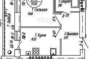 1-к квартира, сданный дом, 33м2, 8/9 этаж