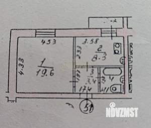 1-к квартира, вторичка, 34м2, 4/5 этаж