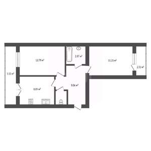 2-к квартира, вторичка, 53м2, 6/9 этаж