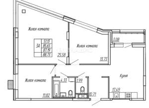 3-к квартира, вторичка, 89м2, 10/16 этаж