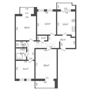 4-к квартира, вторичка, 120м2, 4/5 этаж