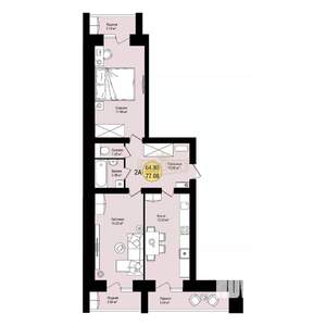 2-к квартира, вторичка, 77м2, 5/7 этаж