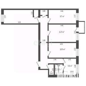 4-к квартира, вторичка, 67м2, 4/6 этаж