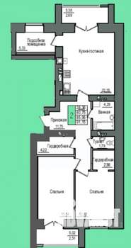 3-к квартира, вторичка, 96м2, 8/9 этаж