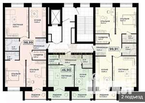 3-к квартира, сданный дом, 102м2, 6/8 этаж