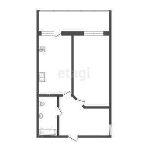 1-к квартира, вторичка, 43м2, 6/16 этаж
