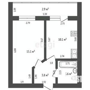 1-к квартира, вторичка, 32м2, 8/10 этаж