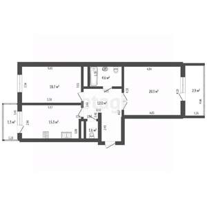 2-к квартира, вторичка, 77м2, 3/9 этаж