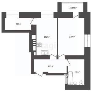 1-к квартира, вторичка, 50м2, 9/9 этаж