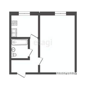 1-к квартира, вторичка, 30м2, 1/5 этаж