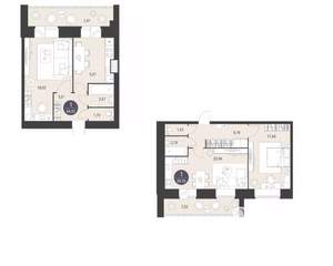 1-к квартира, вторичка, 44м2, 5/10 этаж