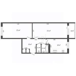 2-к квартира, вторичка, 50м2, 4/5 этаж