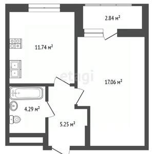 1-к квартира, вторичка, 40м2, 5/16 этаж