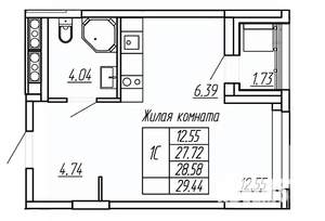 Студия квартира, вторичка, 29м2, 3/16 этаж