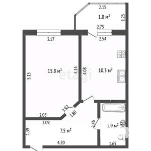 1-к квартира, вторичка, 38м2, 3/9 этаж