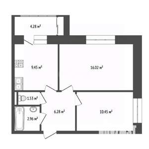 2-к квартира, вторичка, 51м2, 7/9 этаж