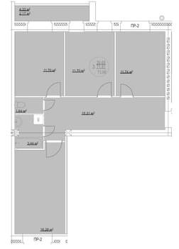 3-к квартира, вторичка, 74м2, 2/3 этаж