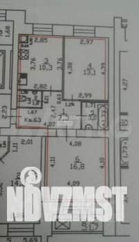 2-к квартира, вторичка, 54м2, 8/9 этаж