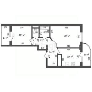 2-к квартира, вторичка, 64м2, 8/9 этаж