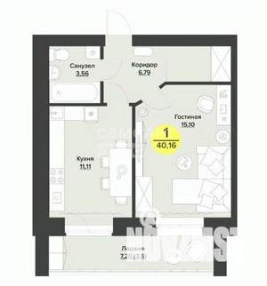 1-к квартира, вторичка, 40м2, 8/9 этаж