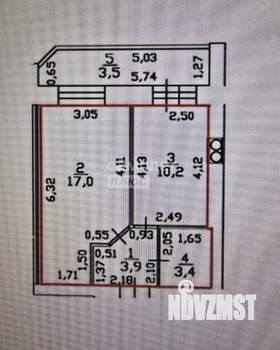 1-к квартира, вторичка, 42м2, 8/9 этаж