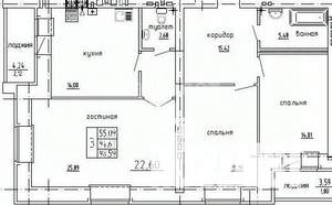 3-к квартира, вторичка, 100м2, 3/9 этаж