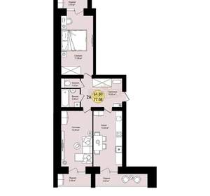 2-к квартира, вторичка, 77м2, 5/7 этаж