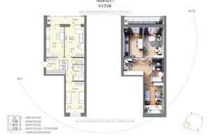 2-к квартира, вторичка, 74м2, 6/9 этаж