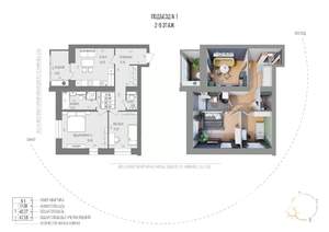 2-к квартира, строящийся дом, 69м2, 8/9 этаж