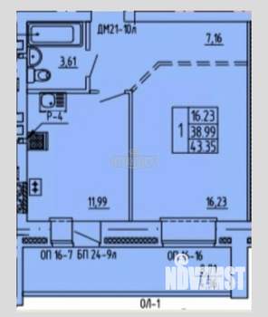 1-к квартира, вторичка, 43м2, 2/14 этаж