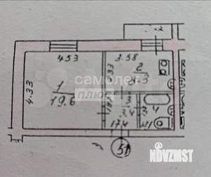 1-к квартира, вторичка, 35м2, 4/5 этаж