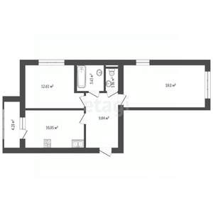 2-к квартира, вторичка, 62м2, 6/9 этаж