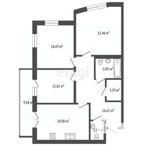 3-к квартира, вторичка, 108м2, 2/9 этаж