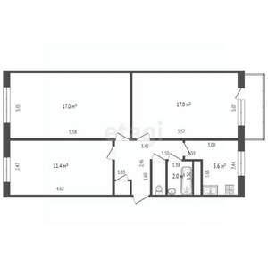 3-к квартира, вторичка, 60м2, 4/5 этаж