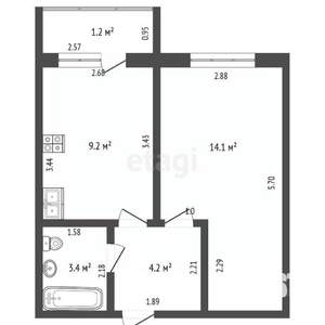 1-к квартира, вторичка, 31м2, 7/10 этаж