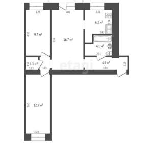 3-к квартира, вторичка, 56м2, 2/5 этаж
